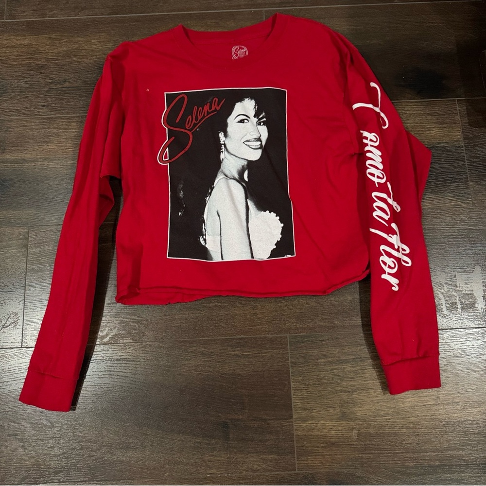 Official Selena Red Graphic Long Sleeve Top SZ M